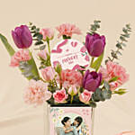 Mothers Day Personalised flower vase and Cake