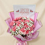 Mothers Love Pink Carnations Bouquet and Cake