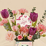Personalised Flower Vase Arrangement for Mom