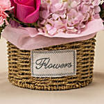 Flowers Gift Basket with Cake