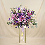 Mesmerising Purple & Pink Flowers Tripod Stand