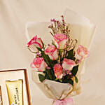 Mother Day Pink Roses Bouquet with Perfume set