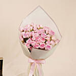 Pink Roses Bouquet with Gold Diamond Heart Pendant By Kooheji Jewelry