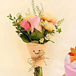 Smiley Mini Jellycat Pastel Bouquet and Jellycat Cake