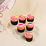 Flowers and Cupcakes Combo – Pink Blooms & Vanilla Treats