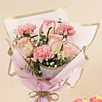 Flowers and Cupcakes Combo – Pink Blooms & Vanilla Treats