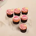 Pink Spray Roses Bouquet with Cupcakes