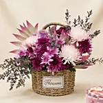 Mothers Day Flowers Basket & Cake