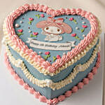 Kuromi Theme Heart Shape Cake