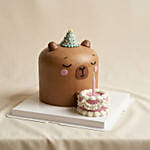 Capybara Candle Blow Cake