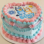 Bluey Themed Heart Shape Cake