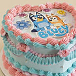 Bluey Themed Heart Shape Cake