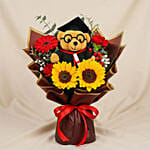 Graduation Bouquet with Teddy & Blooms