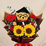 Graduation Bouquet with Teddy & Blooms