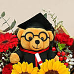 Graduation Bouquet with Teddy & Blooms