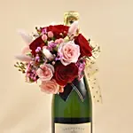 Luxury Champagne & Mixed Flowers Gift Combo