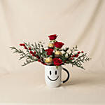 Sweet Smiles & Roses Chocolate Mug Arrangement
