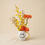 Golden Sunshine Smiley Mug Arrangement