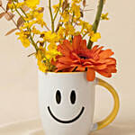 Golden Sunshine Smiley Mug Arrangement