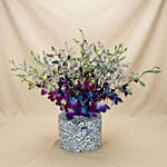 Majestic Blue & Purple Orchid Ceramic Vase Arrangement