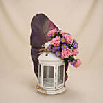 Radiant Floral Lantern & Monstera Arrangement