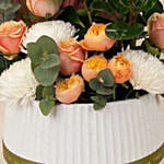 Champagne Rose & Peperomia Garden Vase