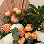 Champagne Rose & Peperomia Garden Vase