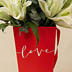 Radiant White Lily & Red Love Box Arrangement