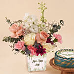 Raya Haji Blessings Flower and Chocolate Cake