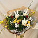 Whimsical Bunny Bloom Buddies Flower Bouquet
