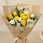 Yellow & White Bliss Bloom Buddies and Chocolate Cake