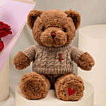 Valentines 6 Roses and Teddy Combo