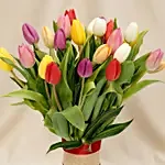 Twenty Five Vibrant Tulips Bunch