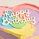 Colorful Heart Shaped Birthday Cake