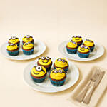 Minion Theme Chocolate Cupcakes 12 Pcs