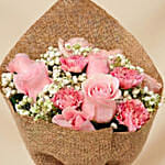 Pink Blush Roses and Carnations