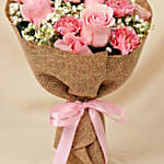 Pink Blush Roses and Carnations