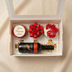 Yellow Tail Wine & Personalised Floral Cupcake Box