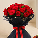 LED Elegance Rose Bouquet with Cake