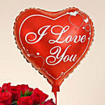 LED Elegance Rose Bouquet with Heart Balloon