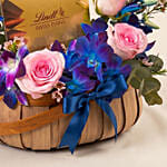 Lindt Swiss Chocolate And Flowers Basket