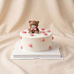 Sweetest Hug Teddy Bear & Rose Cream Cake