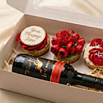 Yellow Tail Wine & Personalised Floral Cupcake Box