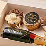Personalised Cupcakes & Mini Moet Bundle
