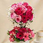 Flower Arrangement with Cake – Mesmerised Pink