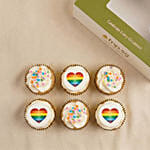 Rainbow Hearts Cupcakes 6Pcs