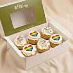 Rainbow Hearts Cupcakes 6Pcs