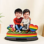 Personalised Rainbow Romance Caricature Display