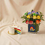 Just Be You - Rainbow Roses and Cake Gift Bundle