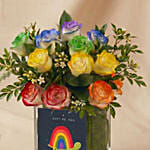 Just Be You - Rainbow Roses & Cake Gift Set